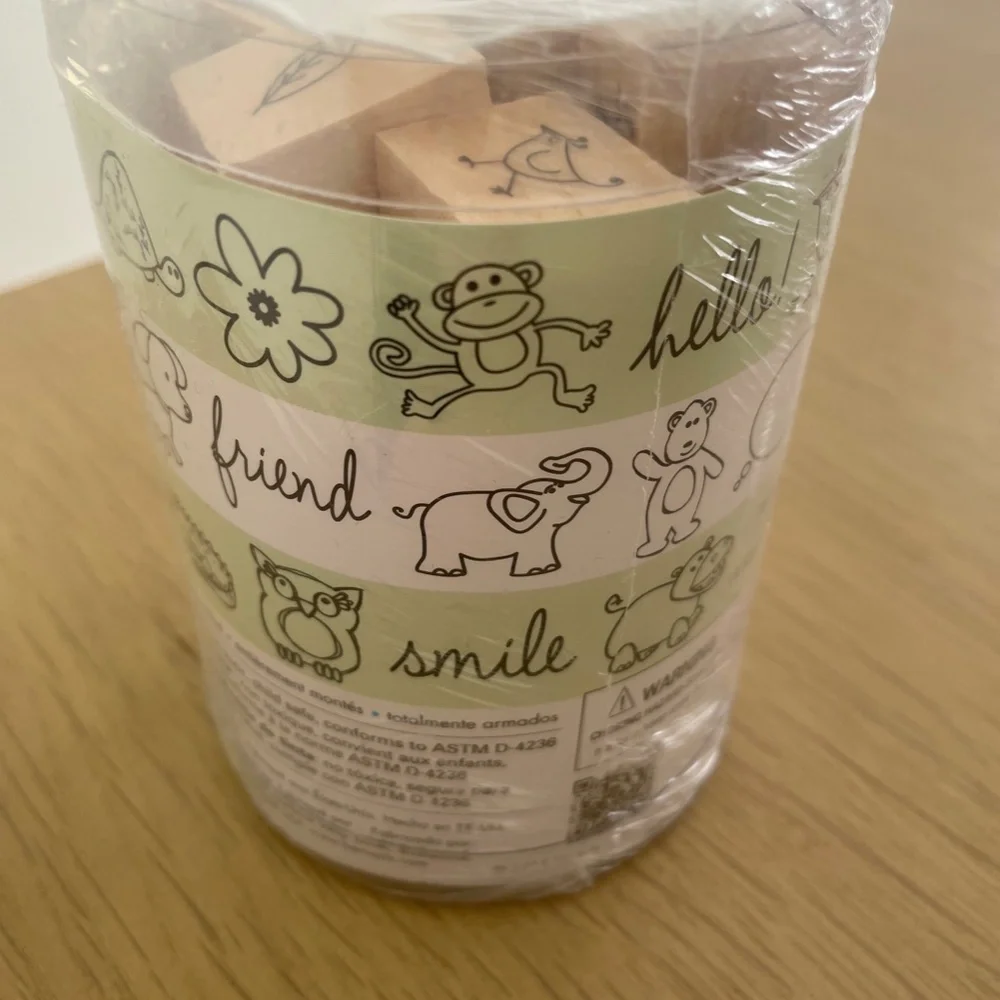BRAND NEW Paper Source Happy Animals Rubber Stamp Set